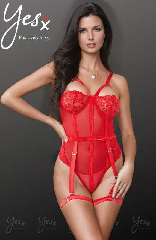 YesX YX858 Red Bodysuit for Elevated Intimate Moments