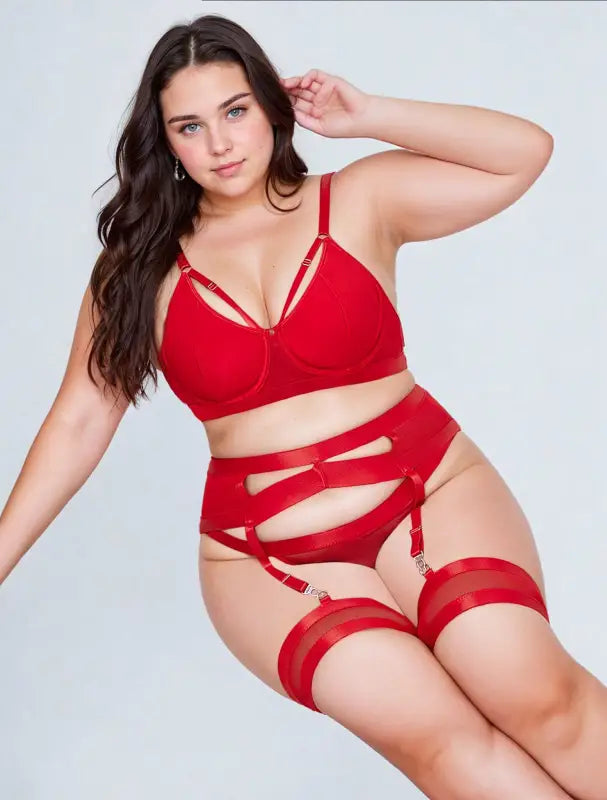 YesX YX870Q Bondage Garter Bra Set for Bold Curves and Passion