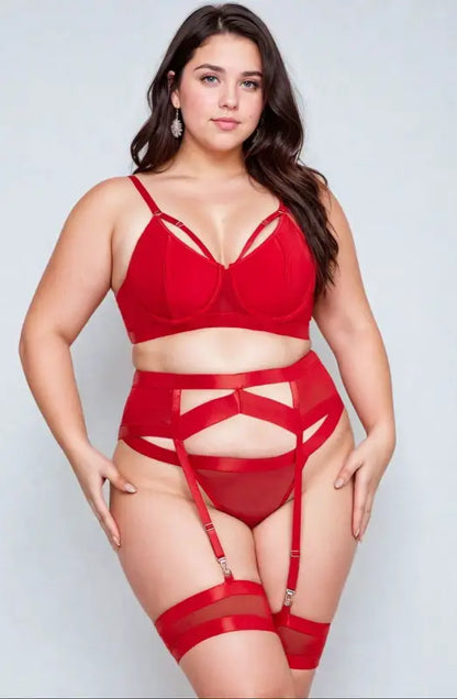 YesX YX870Q Bondage Garter Bra Set for Bold Curves and Passion