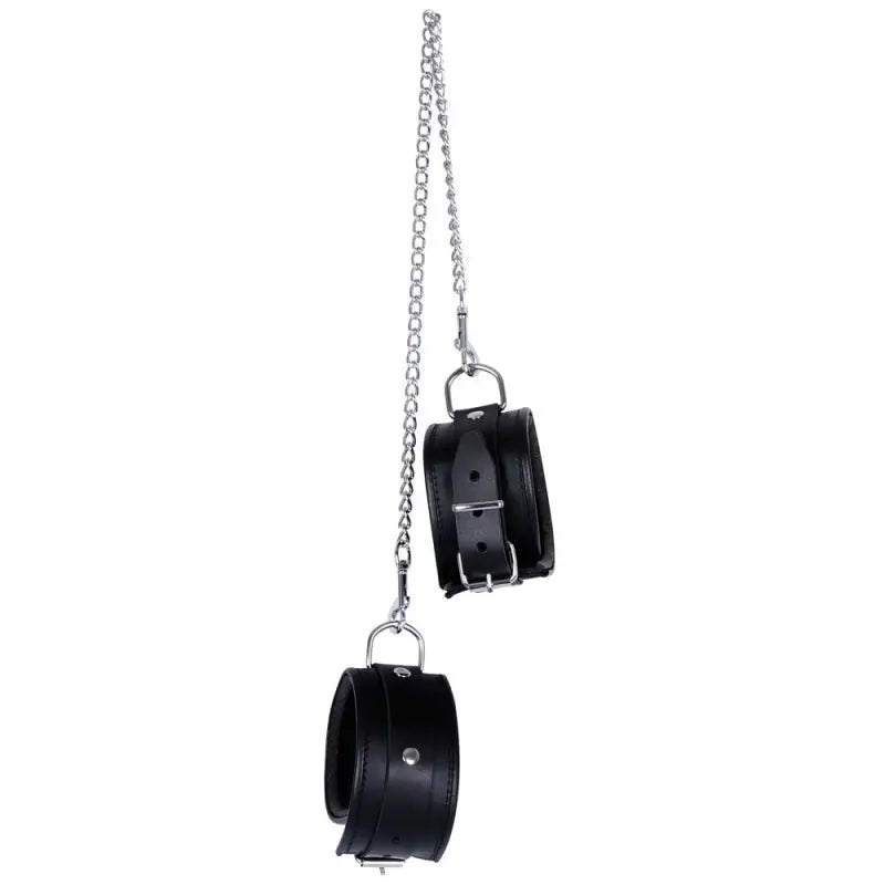 Zado Leather and Chain Ankle Leg Restraint for Enhanced Bondage Experience