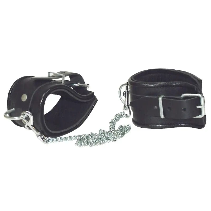 Zado Leather and Chain Ankle Leg Restraint for Enhanced Bondage Experience