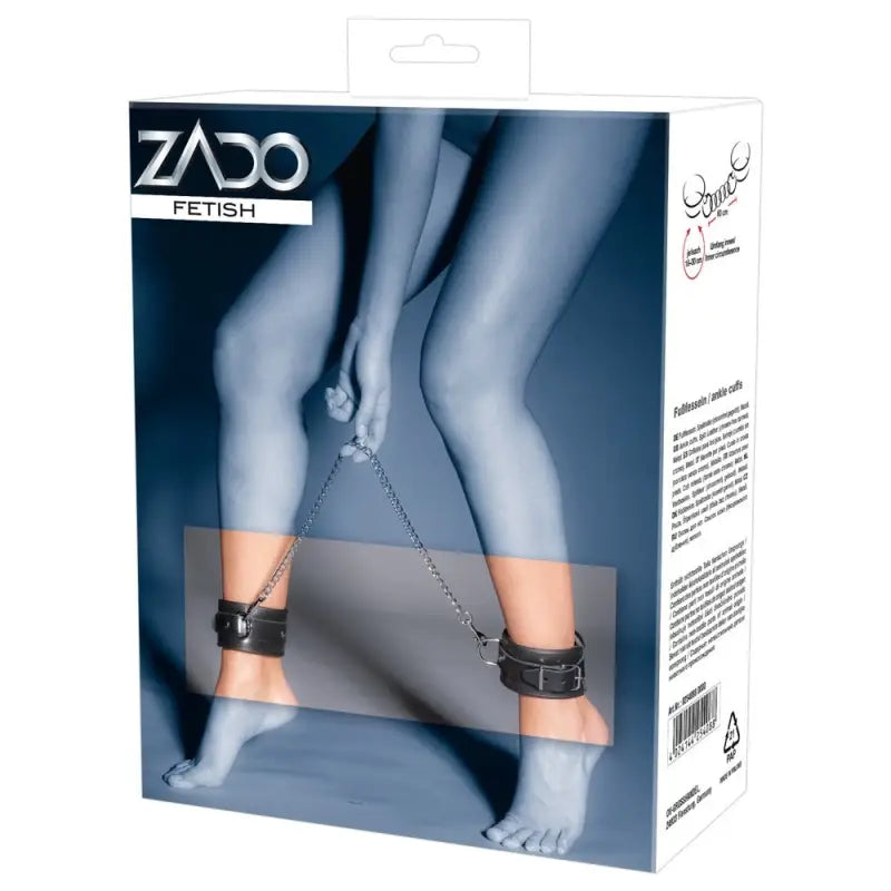 Zado Leather and Chain Ankle Leg Restraint for Enhanced Bondage Experience