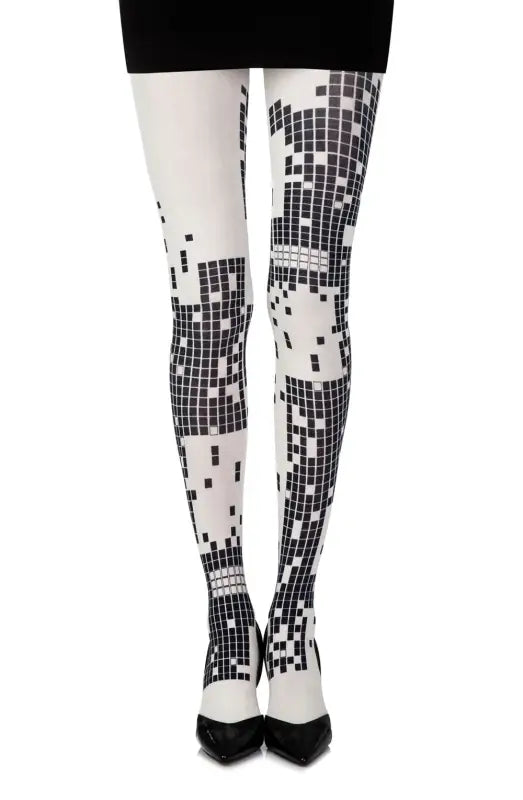 Zohara Game Boy Cream Print Tights for Ultimate Style and Comfort