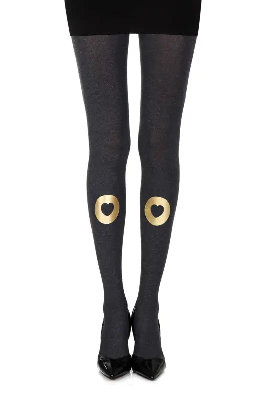 Zohara Grey Print Tights for a Touch of Elegant Charm