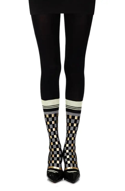 Zohara Happy Socks Denier Reeve Tights with Colorful Socks Print