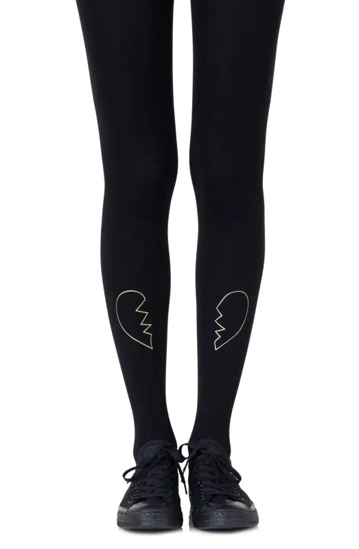 Zohara Heartbreaker Gold Print Tights for Memorable Moments