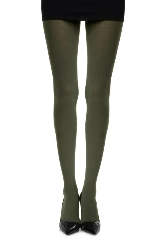 Zohara Heather Green Opaque Tights for Passion and Confidence