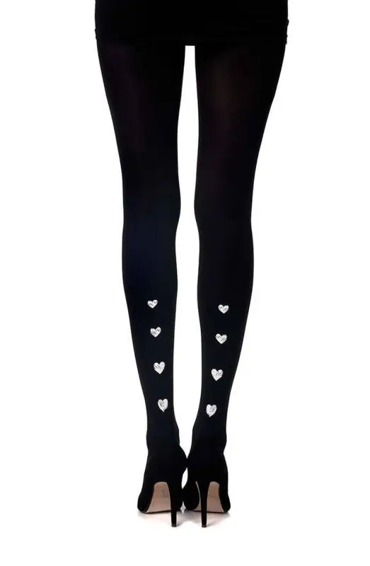 Zohara Love Me Tender Black Print Tights for Unmatched Elegance